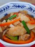 Solefish-Tofu-King Oyster Mushroom Stirfry in Black Bean Sauce
