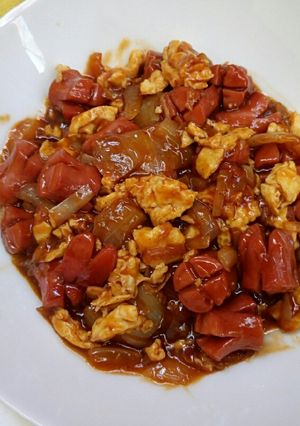 Foto resep Sausage BBQ with scrambled eggs
