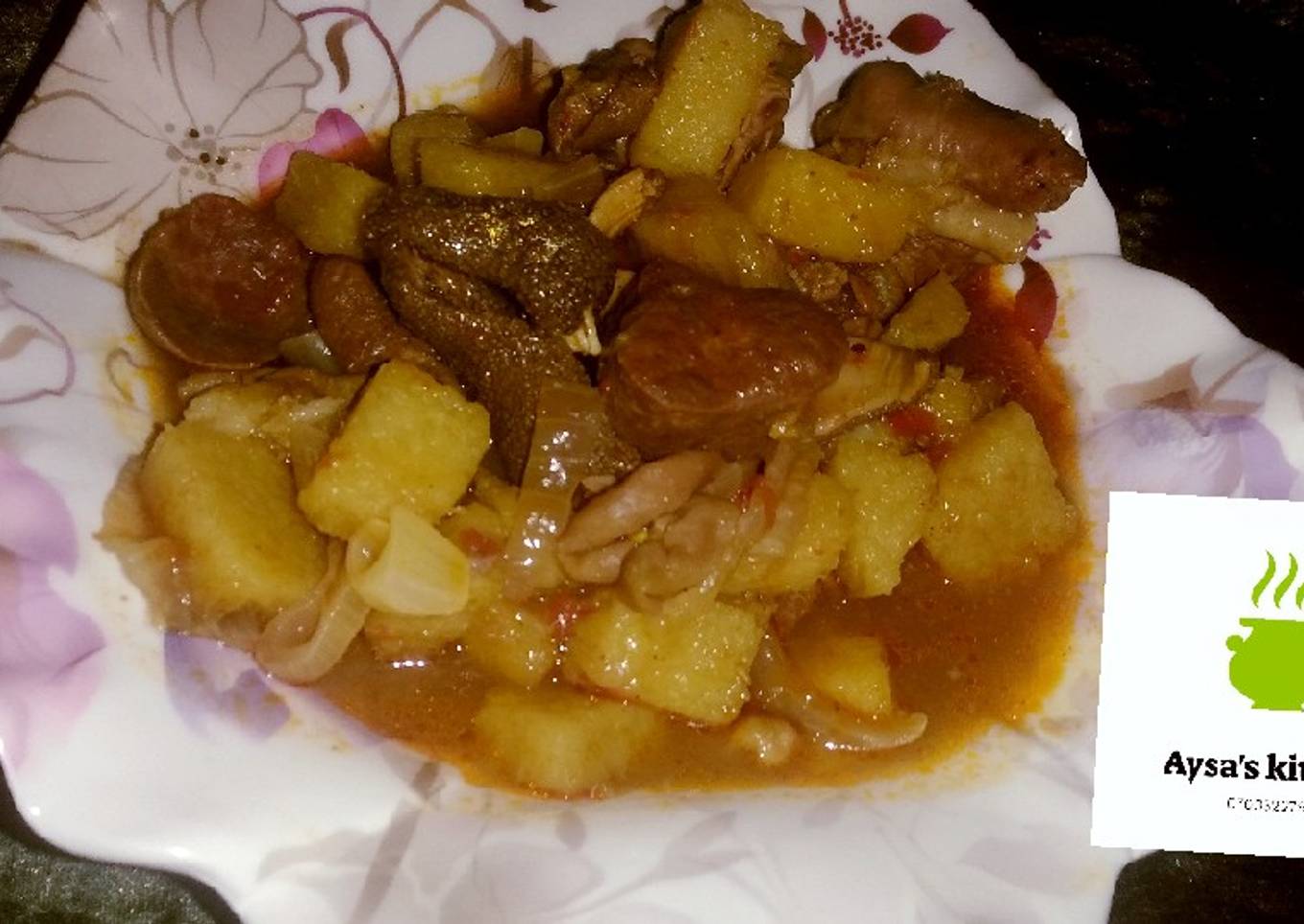 Opal pepper soup n diced yam