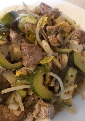 A picture of Mustard Beef Stir Fry.