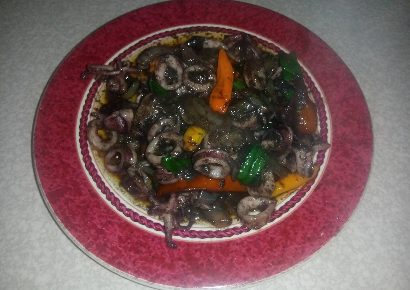 Cumi dengan lada hitam