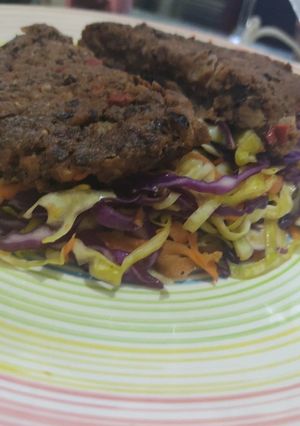 Una foto de Hamburguesas veganas de porotos negros