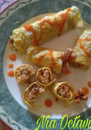 Foto resep Nasi goreng gulung / omelet nasi goreng