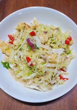 Foto resep Tumis kubis telor orak arik