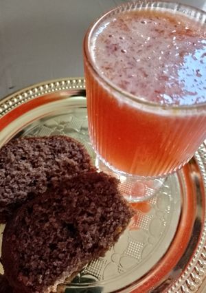 صورة لوصفة عصير كوكتيل بالفراولة 🍓🍊🍹
