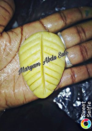 A picture of Homemade leaf shaped cookies.