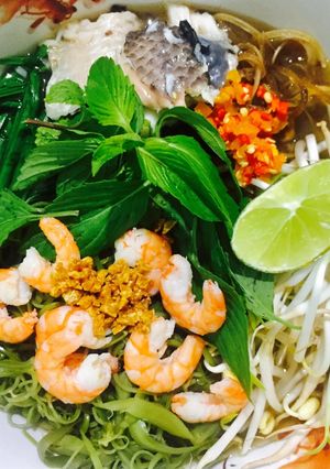 Hình của món Bún nước lèo miền Tây.