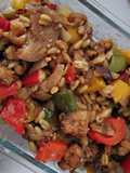 Trigo tierno con tempeh y verduras