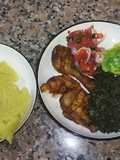 Grilled Chicken with Veggies and Ugali