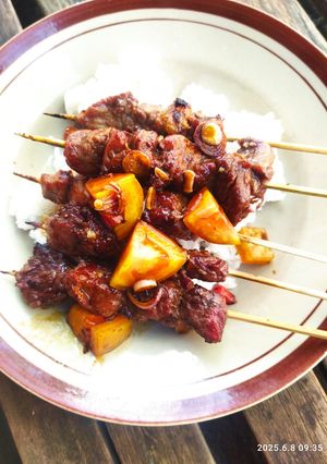 Foto resep Sate empuk dengan daun pepaya