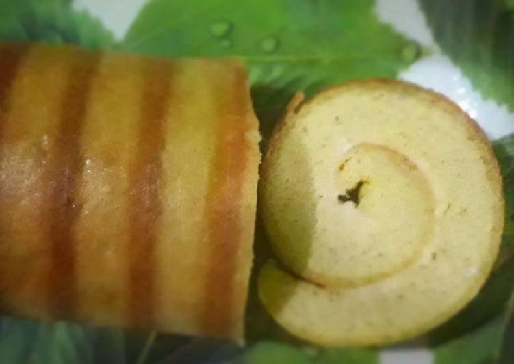 Resep Roll cake almond kelapa Anti Gagal