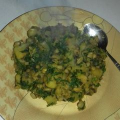 A picture of Beans n sweet potato porridge.