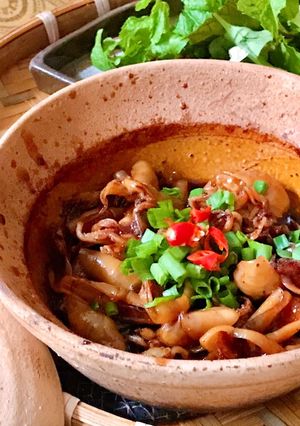 Hình của món Khô Mực Kho Tiêu.