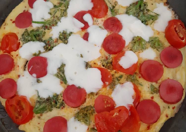 Recipe of Ultimate Vegetables Omelet pizza