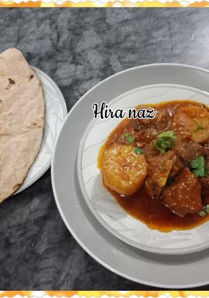 A picture of ALOO GOSHT WITH Roti.