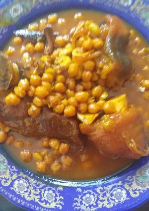 صورة لوصفة الكرعين واللحم بالحمص