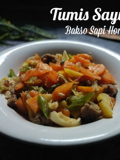 Foto resep Tumis Sayur Sop Bakso Sapi Homemade