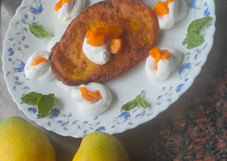 Mango malpua with fresh cream
