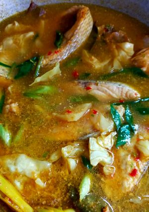Foto resep Kakap putih kuah kuning.