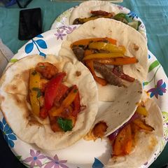 A picture of Oven Baked Shrimp Fajitas.