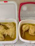 Traseros de pollo en salsa para guardar en congelador