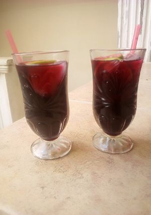 A picture of Hibiscus drink (zobo).