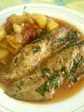 Caballas con ajo y perejil al horno
