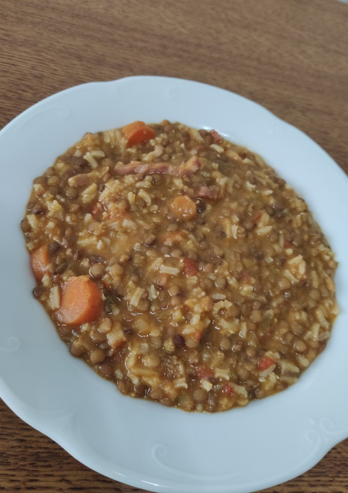 Una foto de Lentejas con arroz Thermomix