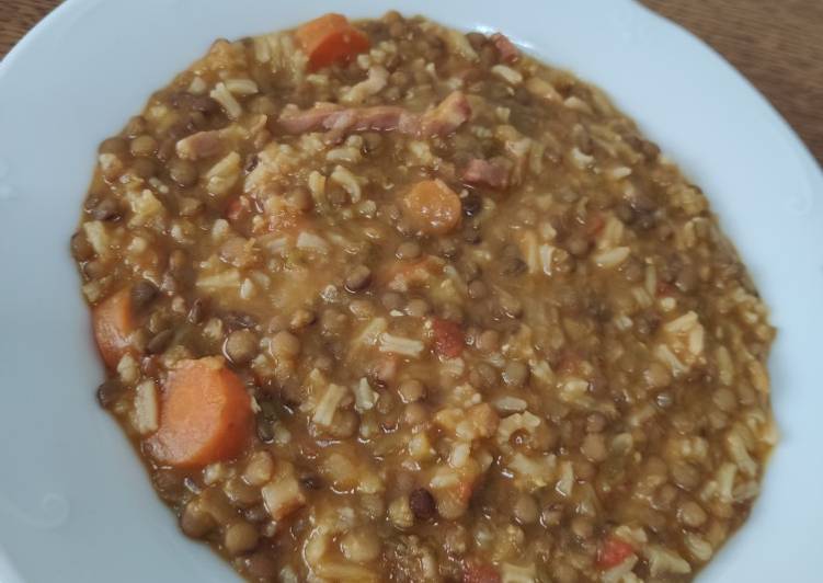 Lentejas con arroz Thermomix