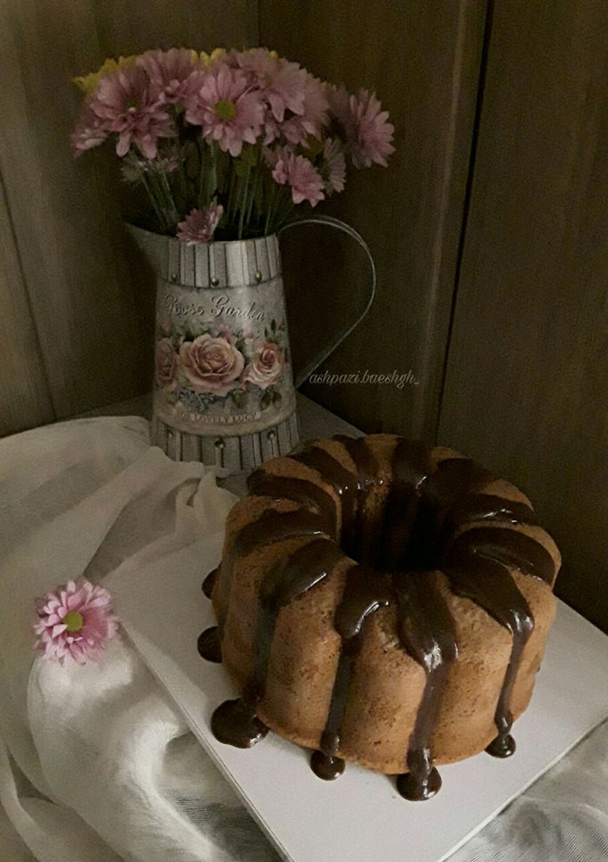 عکسی از دستور کیک نسکافه با سس مخصوص