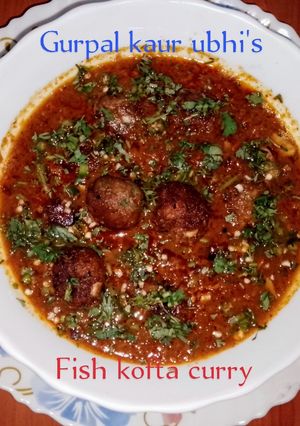 A picture of Fish kofta curry 🐠🍅🧅🍂.