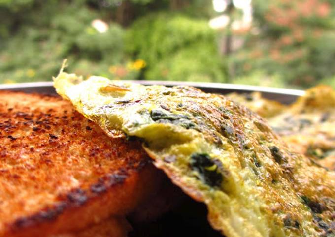 Egg White Omelette With Spinach And Burnt Garlic Recipe By Gauri Shirke