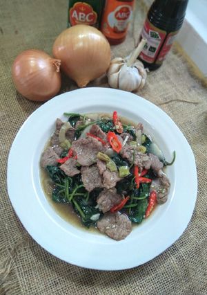 Foto resep Daun Ubi Siram Daging