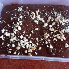 A picture of Walnut Brownie with chocolate filling.