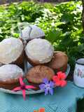 Muffins de vainilla rellenos con mermelada de damasco🌼