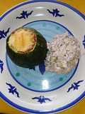 Zapallito Italiano relleno, con costra de Queso