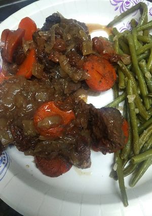 A picture of Drunken Beef and Onions.
