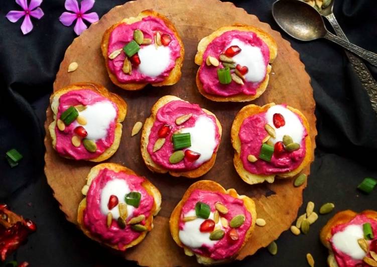 Easiest Way to Make Favorite Beetroot Hummus Crostini