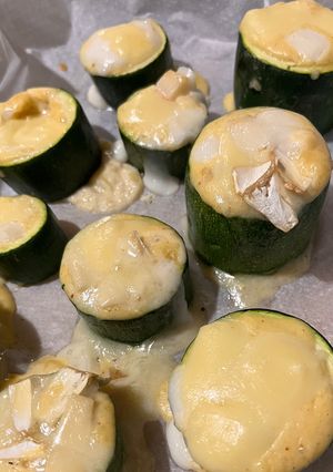 A picture of Stuffed Zucchini with Cheese and Potato.