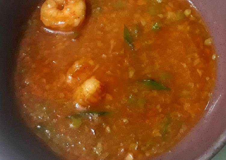 Hot and sweet shrimp soup