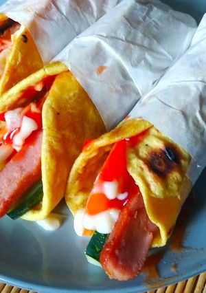 Foto resep Flat Bread Sosis Telor