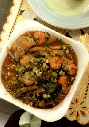 A picture of Fried Okro soup.