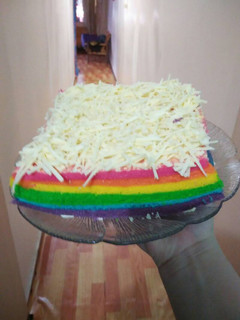 Foto resep Rainbow cake kukus anti gagal