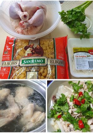A picture of Chicken Macaroni Soup.