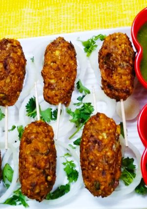 A picture of Vegetable Kababs.