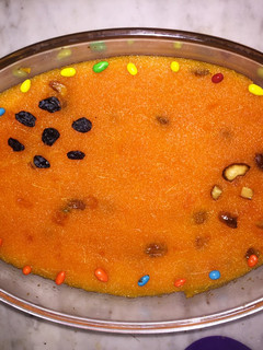A picture of Rava kesari || Semolina sweets.