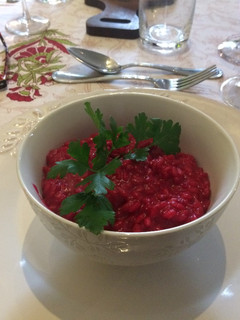 Una foto de Risotto de remolacha