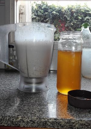 Una foto de Leche de almendras