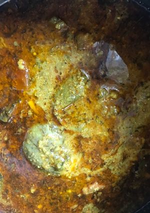 A picture of Masala baingan / masala brinjal.