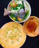 Bữa cơm đủ chất 100 k Canh cá chim nấu ngót Trứng chiên đậu bắp